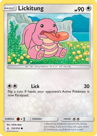 Lickitung 152  - Reverse Holofoil SM  Unbroken Bonds - Common