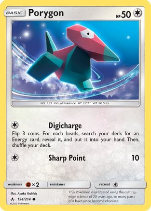 Porygon (154/214) [SM  Unbroken Bonds] Normal - Common