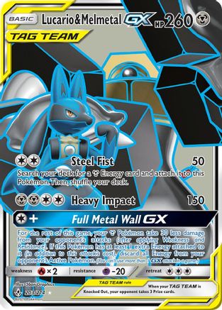 Lucario & Melmetal GX (Full Art) (203/214) [SM  Unbroken Bonds] Holofoil - Ultra Rare