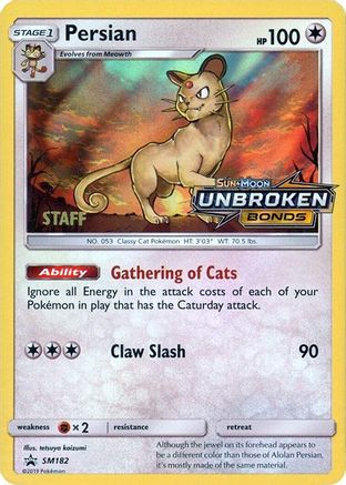 Persian - SM182 (Prerelease) [Staff]  - Holofoil SM Promos - Promo