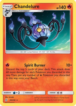 Chandelure (30/236) [SM  Unified Minds] Reverse Holofoil - Holo Rare
