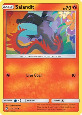 Salandit (033/236) [SM  Unified Minds] Reverse Holofoil - Common