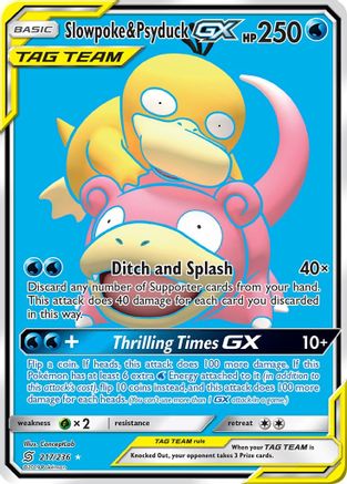 Slowpoke & Psyduck GX (Full Art) (217/236) [SM  Unified Minds] Holofoil - Ultra Rare