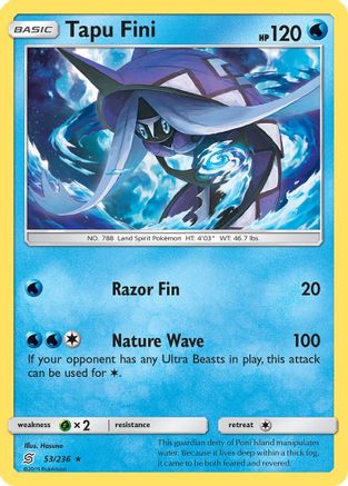 Tapu Fini (053/236) [SM  Unified Minds] Reverse Holofoil - Rare