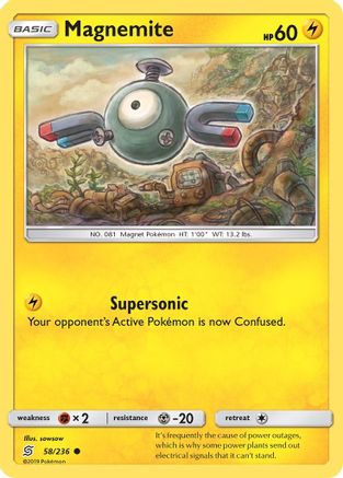 Magnemite 058  - Reverse Holofoil SM  Unified Minds - Common