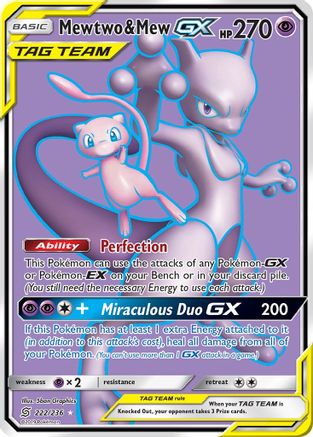 Mewtwo & Mew GX (Full Art) (222/236) [SM  Unified Minds] Holofoil - Ultra Rare