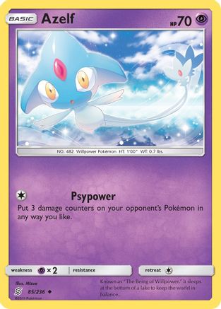 Azelf (085/236) [SM  Unified Minds] Reverse Holofoil - Uncommon