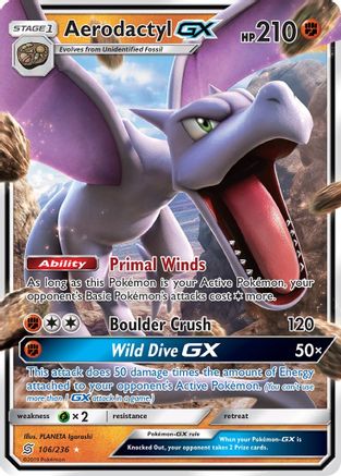 Aerodactyl GX (106/236) [SM  Unified Minds] Holofoil - Ultra Rare