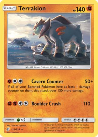 Terrakion (122/236) [SM  Unified Minds] Holofoil - Holo Rare