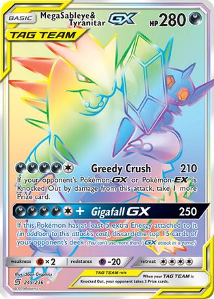Mega Sableye & Tyranitar GX (Secret) (245/236) [SM  Unified Minds] Holofoil - Secret Rare