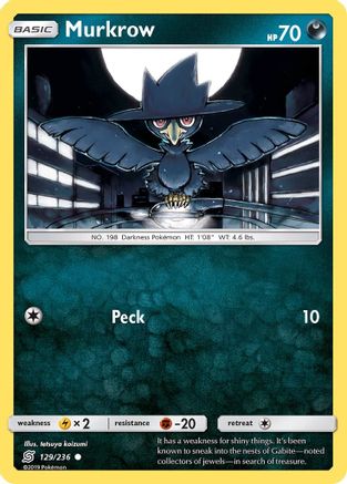 Murkrow (129) (129) 129/236  - Reverse Holofoil SM  Unified Minds - Common