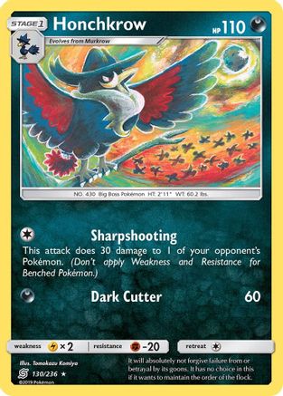 Honchkrow (130/236) [SM  Unified Minds] Reverse Holofoil - Rare