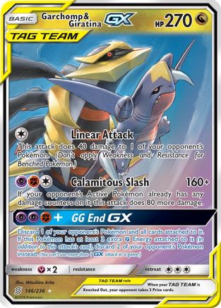 Garchomp & Giratina GX (146/236) [SM  Unified Minds] Holofoil - Ultra Rare