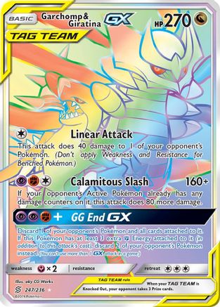 Garchomp & Giratina GX (Secret) (247/236) [SM  Unified Minds] Holofoil - Secret Rare