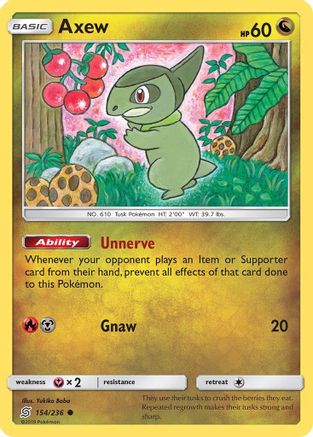 Axew (154/236) [SM  Unified Minds] Reverse Holofoil - Common
