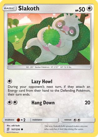Slakoth (167/236) [SM  Unified Minds] Reverse Holofoil - Common