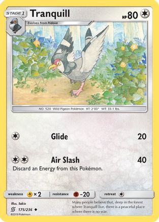 Tranquill (175/236) [SM  Unified Minds] Reverse Holofoil - Uncommon