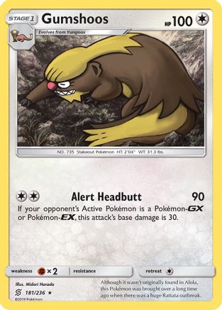 Gumshoos (181/236) [SM  Unified Minds] Reverse Holofoil - Rare