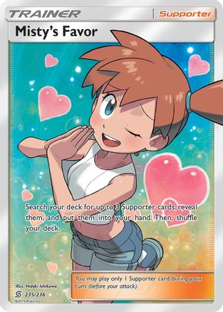 Misty's Favor (Full Art) (235/236) [SM  Unified Minds] Holofoil - Ultra Rare