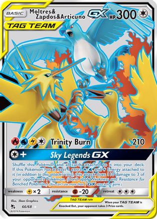 Moltres & Zapdos & Articuno GX (Full Art) 066  - Holofoil Hidden Fates - Ultra Rare