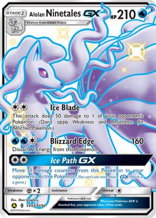 Alolan Ninetales GX (SV53/94) [Hidden Fates Shiny Vault] Holofoil - Shiny Holo Rare
