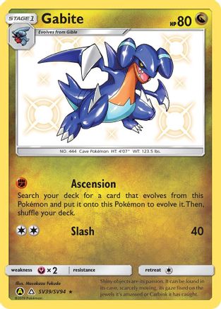 Gabite (SV39/94) [Hidden Fates Shiny Vault] Holofoil - Shiny Holo Rare