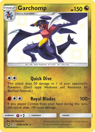 Garchomp (SV40/94) [Hidden Fates Shiny Vault] Holofoil - Shiny Holo Rare