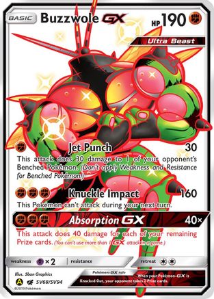 Buzzwole GX (SV68/94) [Hidden Fates Shiny Vault] Holofoil - Shiny Holo Rare