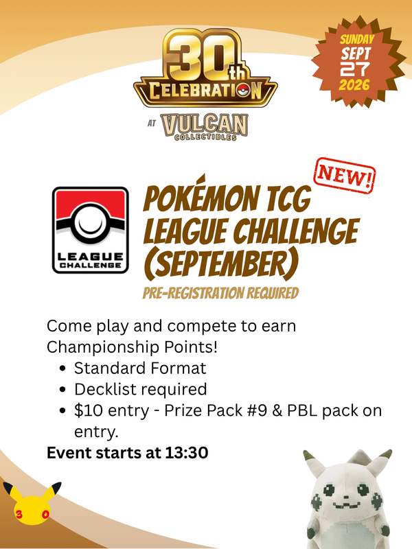 Event Ticket - Pokémon TCG League Challenge — September 27, 2026