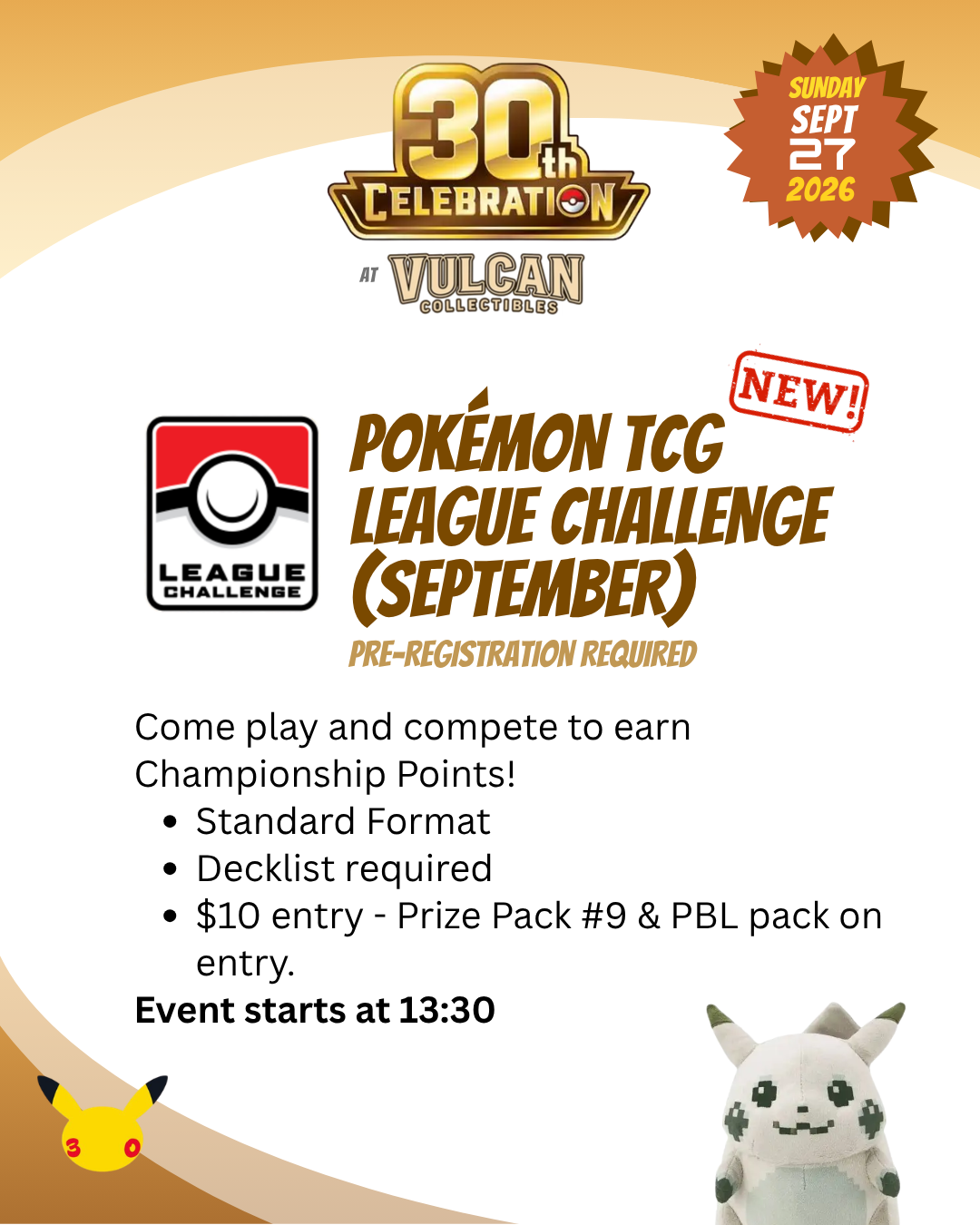 Pokémon TCG League Challenge — September 27, 2026