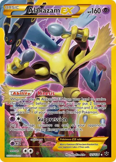2016 POKEMON XY FATES COLLIDE #125 FA/ALAKAZAM EX FATES COLLIDE-SECRET PSA 10