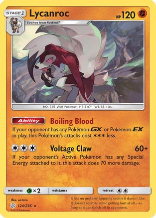 Lycanroc 124  - Holofoil SM  Cosmic Eclipse - Holo Rare
