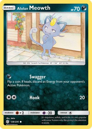 Alolan Meowth (128/236) [SM  Cosmic Eclipse] Normal - Common