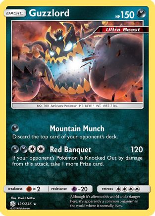 Guzzlord (136/236) [SM  Cosmic Eclipse] Reverse Holofoil - Holo Rare