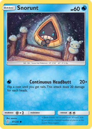 Snorunt 047/236  - Reverse Holofoil SM  Cosmic Eclipse - Common
