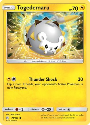 Togedemaru - 74/236/236  SM  Cosmic Eclipse - Common