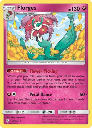 Florges 152/236  - Reverse Holofoil SM  Cosmic Eclipse - Holo Rare