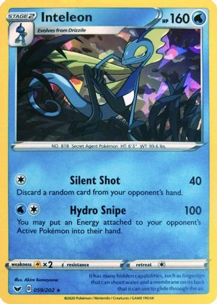 Inteleon (Cracked Ice Holo) (59/202) [Deck Exclusives] Holofoil - Holo Rare