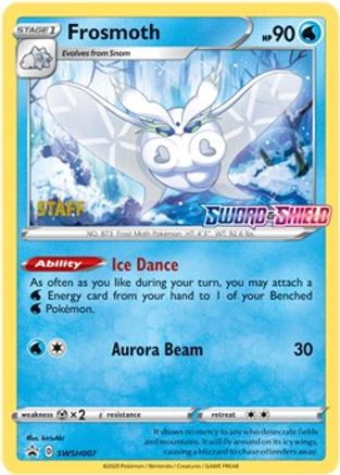 Frosmoth - SWSH007 (Prerelease) [Staff] (SWSH007) [SWSH Sword & Shield Promo Cards] Holofoil - Promo