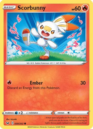 Scorbunny (030/202) [SWSH01 Sword & Shield Base Set] Normal - Common