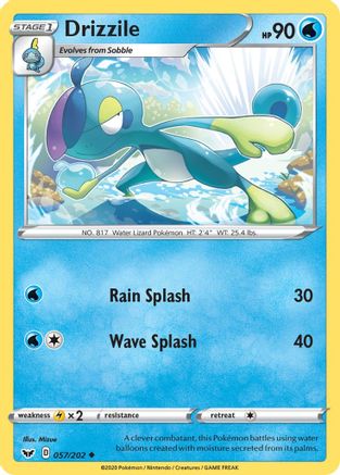 Drizzile (057/202) [SWSH01 Sword & Shield Base Set] Reverse Holofoil - Uncommon