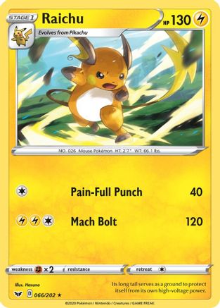 Raichu (066/202) [SWSH01 Sword & Shield Base Set] Normal - Rare