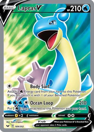 Lapras V (Full Art) (189/202) [SWSH01 Sword & Shield Base Set] Holofoil - Ultra Rare