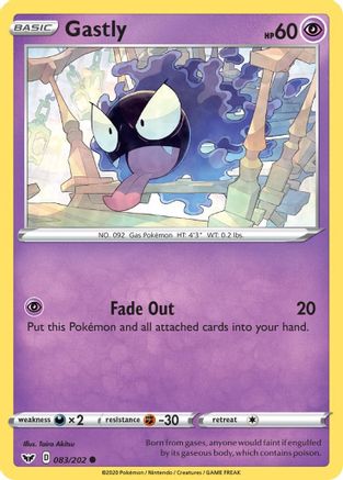 Gastly (083/202) [SWSH01 Sword & Shield Base Set] Normal - Common