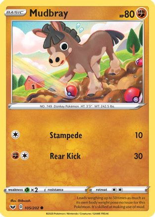 Mudbray 105  SWSH01 Sword & Shield Base Set - Common