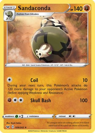 Sandaconda (109/202) [SWSH01 Sword & Shield Base Set] Reverse Holofoil - Rare