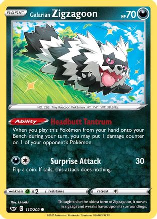 Galarian Zigzagoon (117/202) [SWSH01 Sword & Shield Base Set] Normal - Common