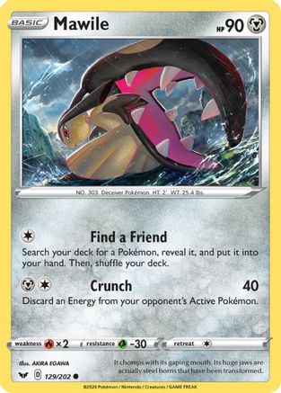 Mawile 129  - Reverse Holofoil SWSH01 Sword & Shield Base Set - Common