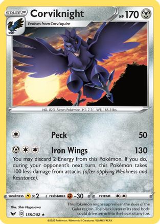Corviknight (135/202) [SWSH01 Sword & Shield Base Set] Normal - Rare