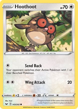 Hoothoot (143/202) [SWSH01 Sword & Shield Base Set] Normal - Common
